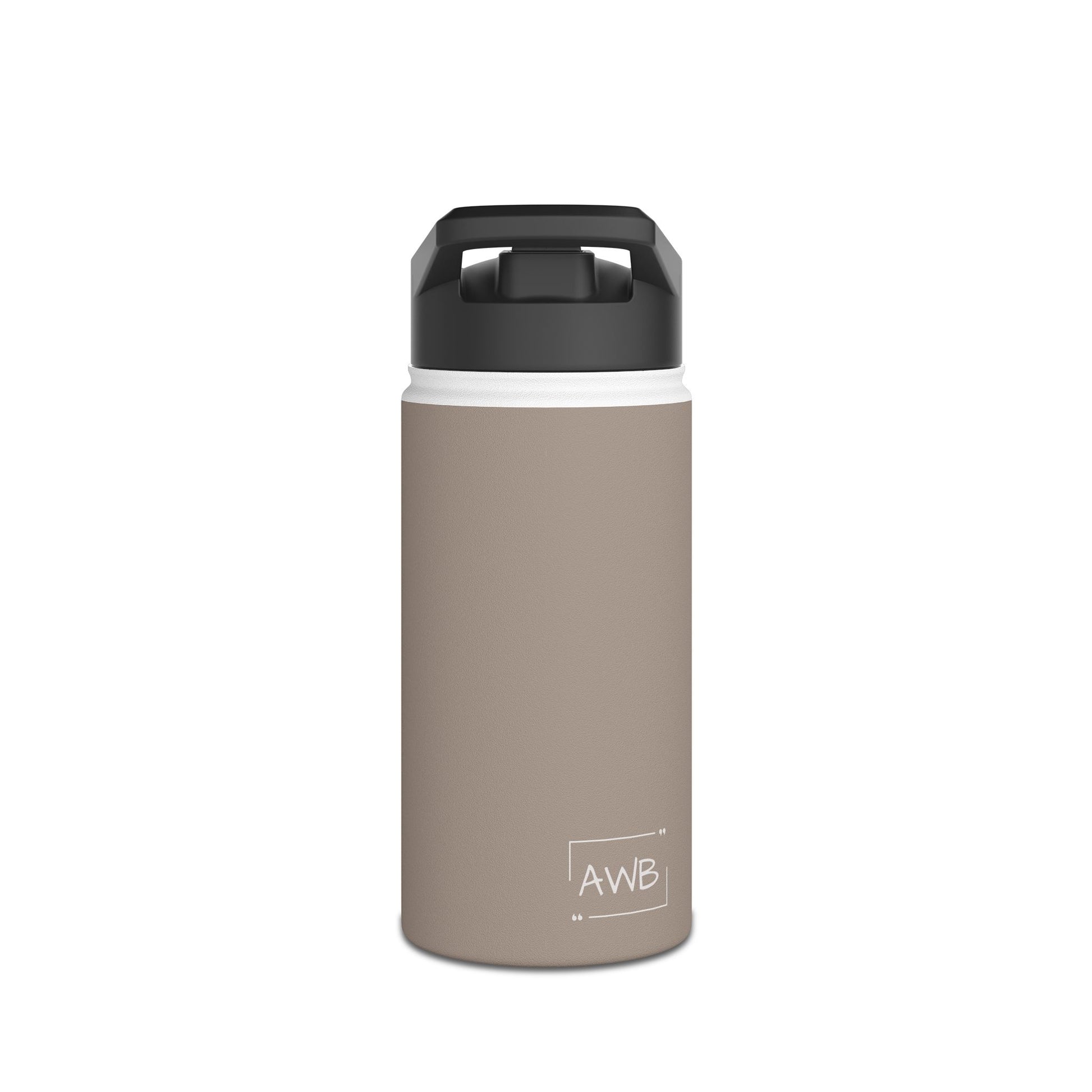 12oz Stainless Steel Water Bottle With Straw - Cobblestone