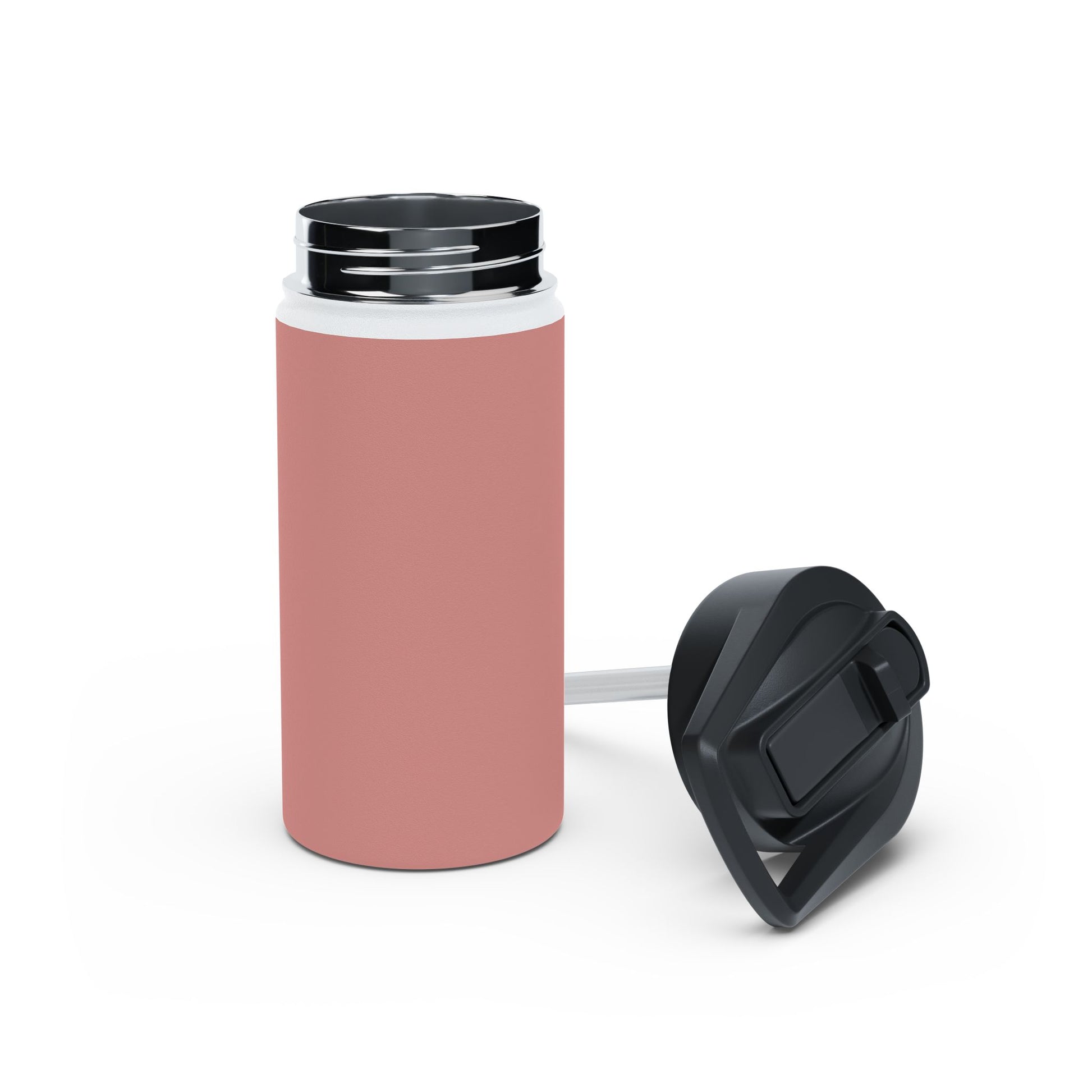 12oz Stainless Steel Water Bottle With Straw - Rose Tan