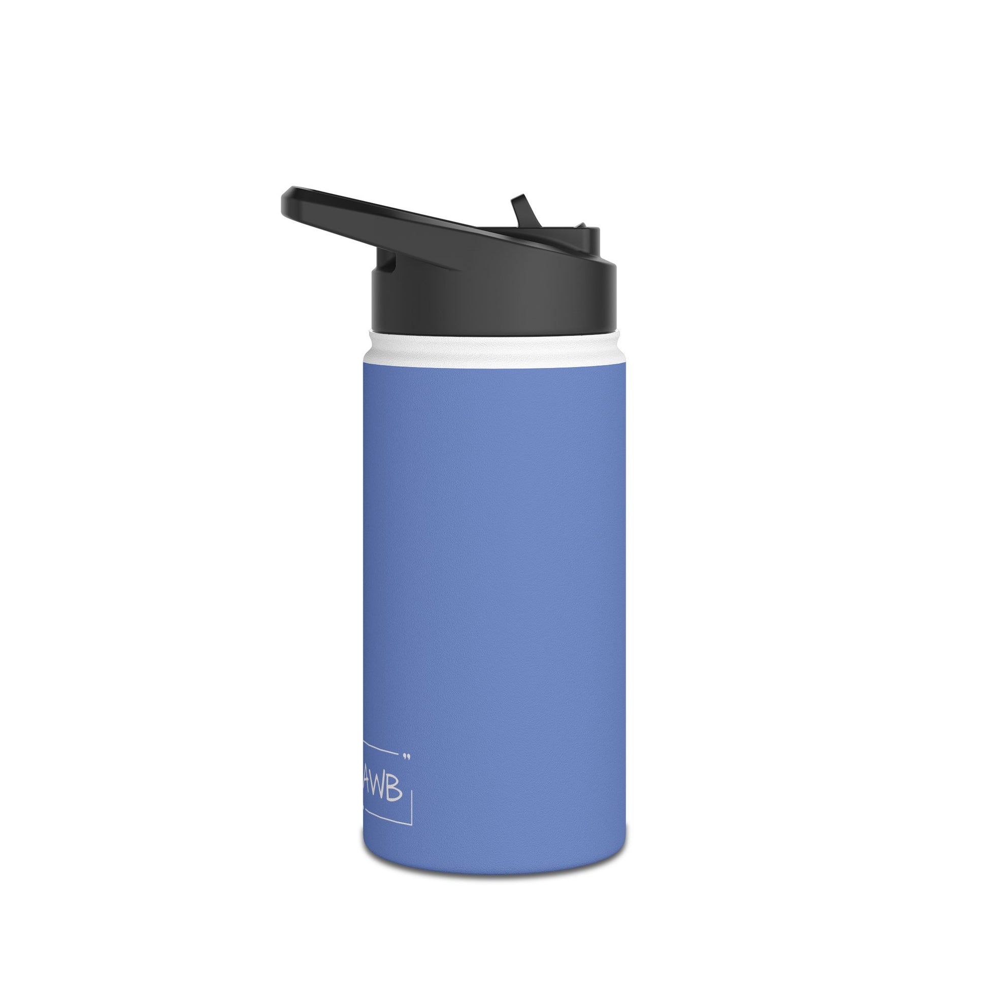 12oz Stainless Steel Water Bottle With Straw - Cornflower Blue