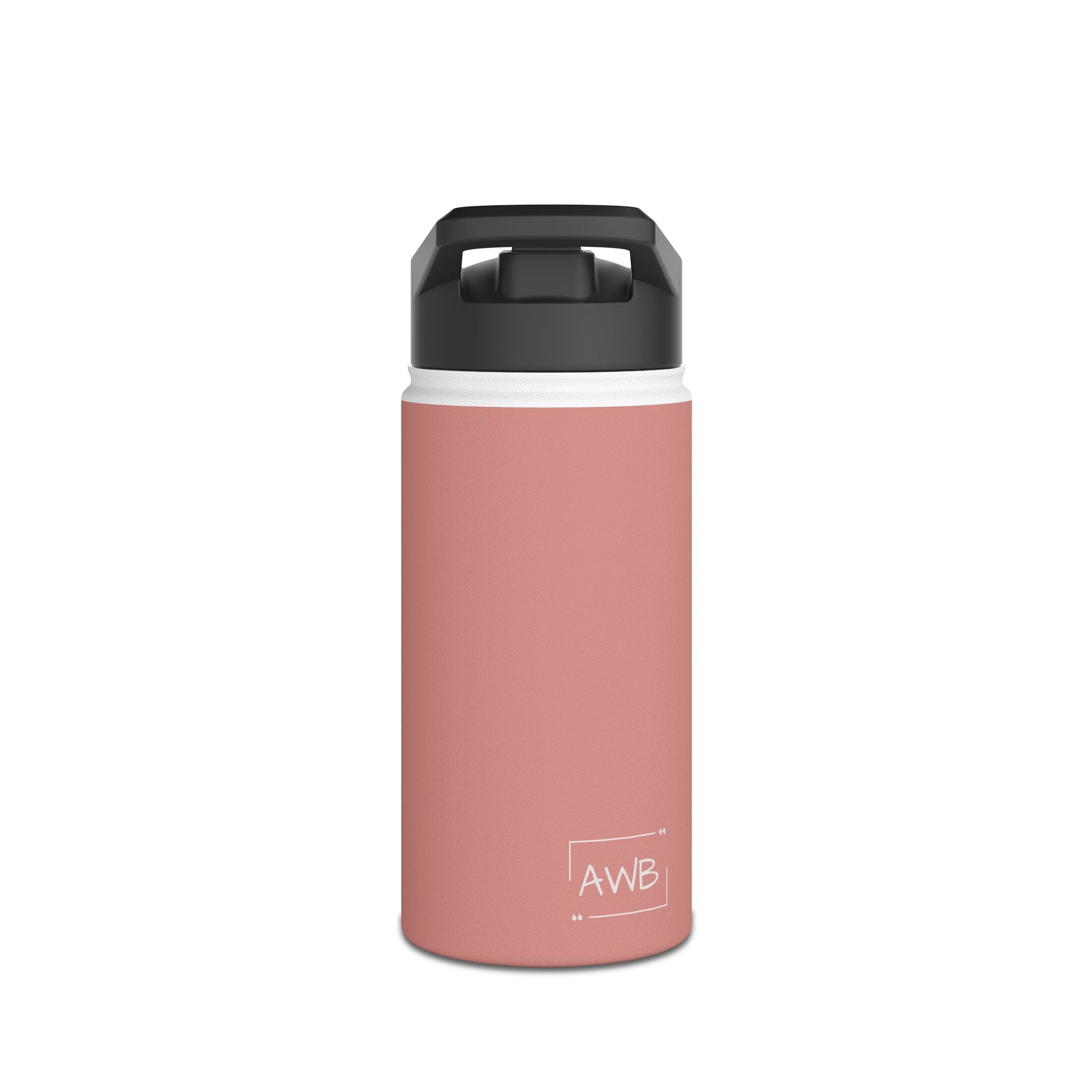 12oz Stainless Steel Water Bottle With Straw - Rose Tan