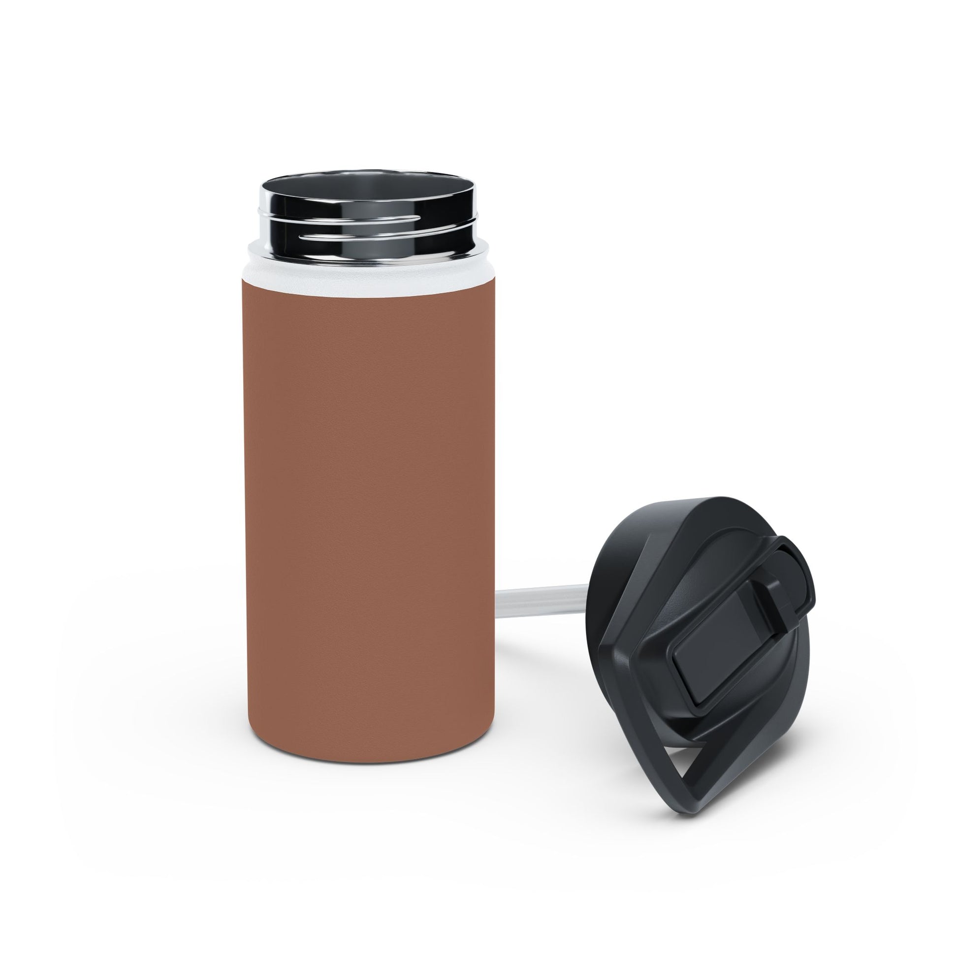 12oz Stainless Steel Water Bottle With Straw - Mocha Mouse