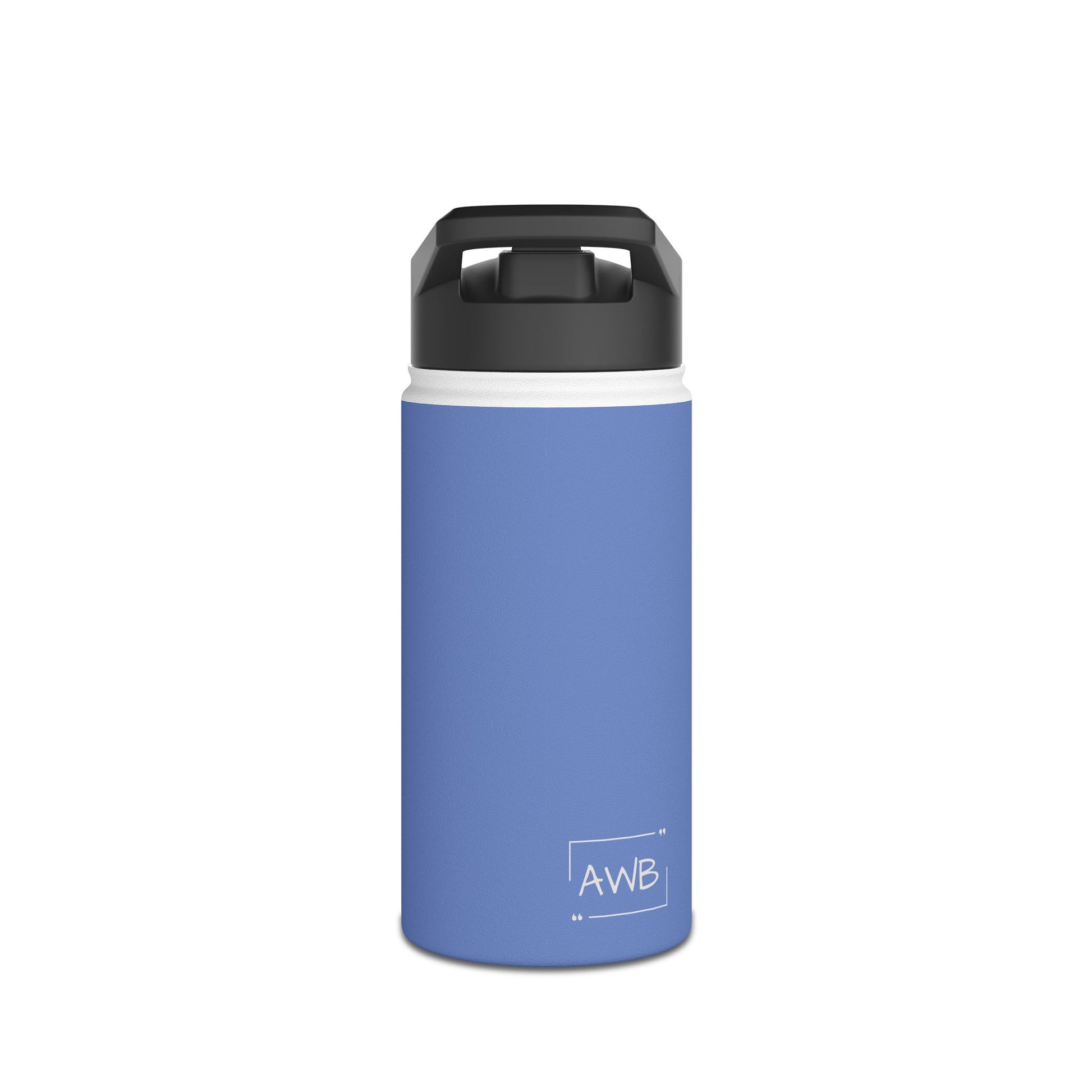 12oz Stainless Steel Water Bottle With Straw - Cornflower Blue