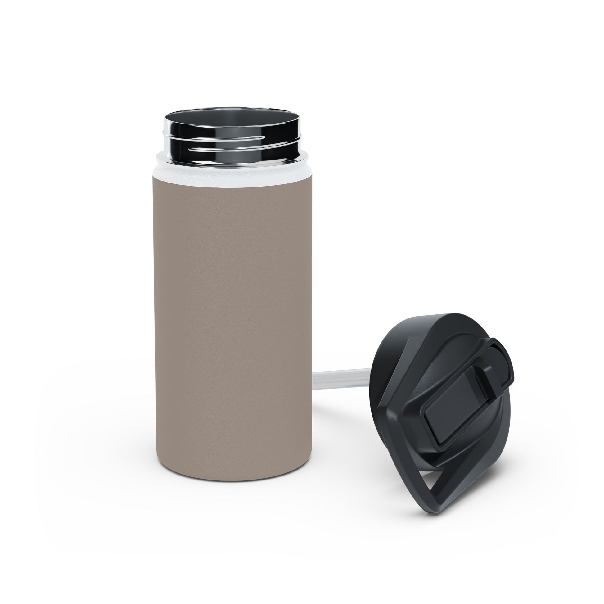 12oz Stainless Steel Water Bottle With Straw - Cobblestone