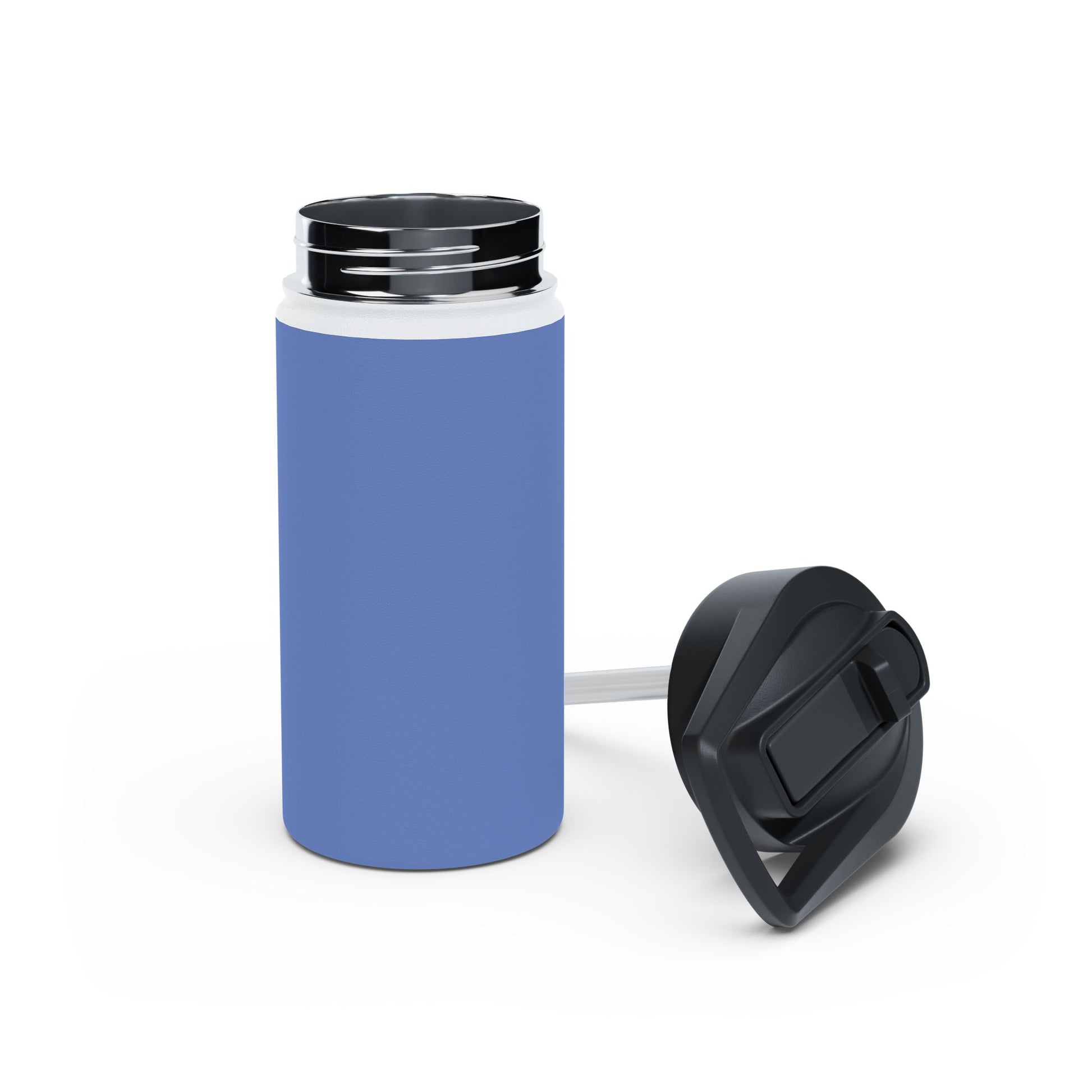 12oz Stainless Steel Water Bottle With Straw - Cornflower Blue
